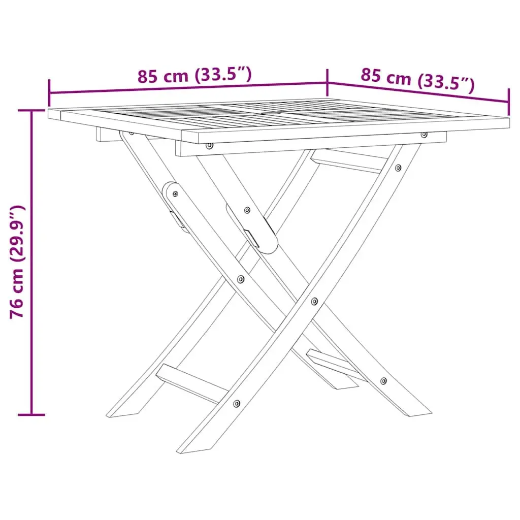 Garden Dining Set Teak Hardwood 5 Piece Brown Foldable Outdoor Furniture