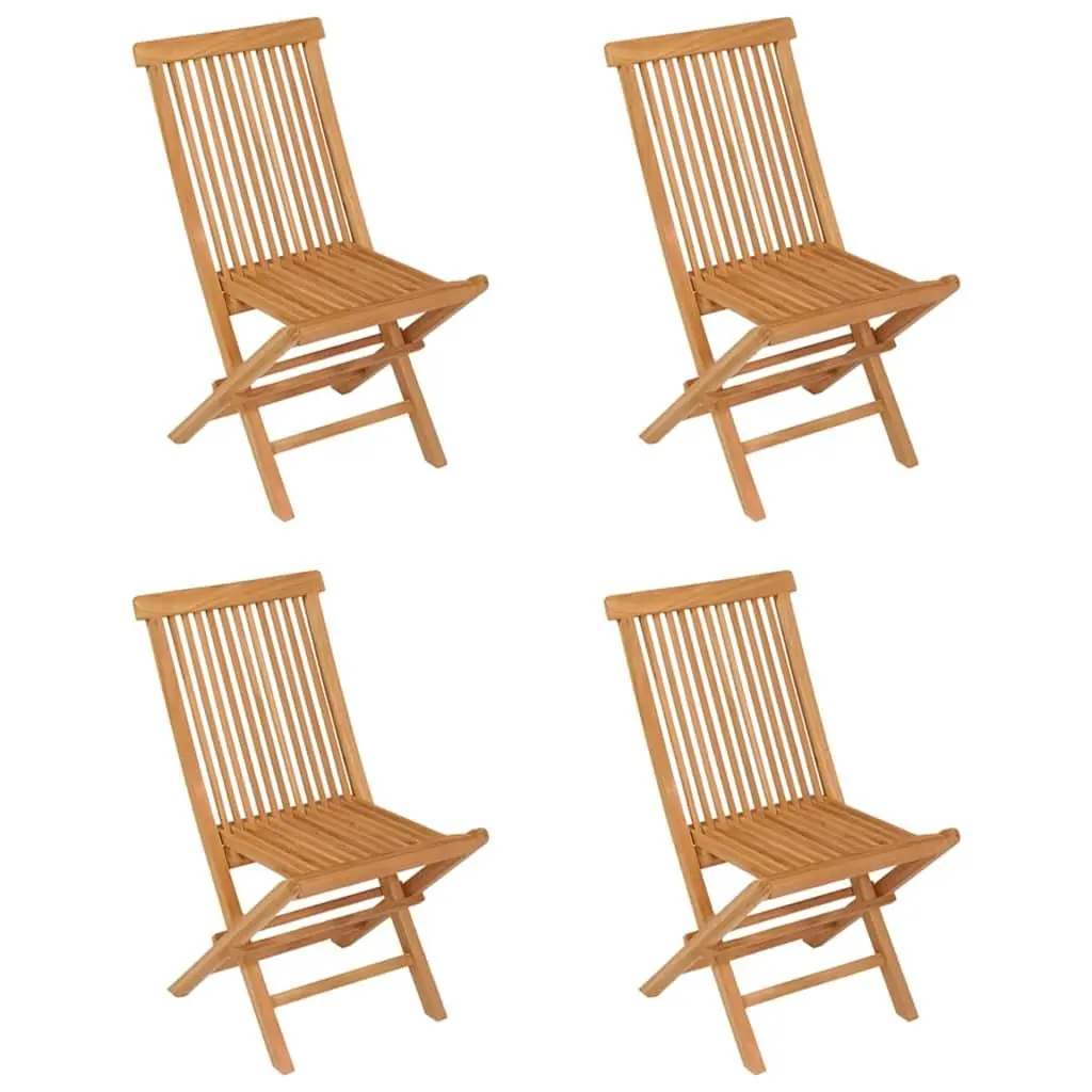 5 Piece Teak Wood Garden Dining Set Brown Outdoor Furniture Table and Chairs