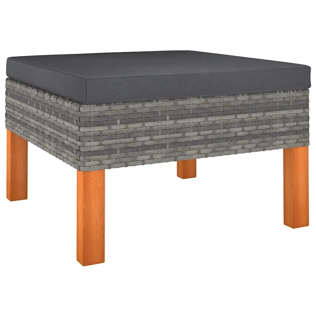 Garden Lounge Set 8 Piece Outdoor Patio Sofa PE Rattan Powder Coated Steel Frame Grey