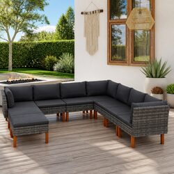 Ideal 9-Piece Garden Lounge Set for Any Outdoor Space