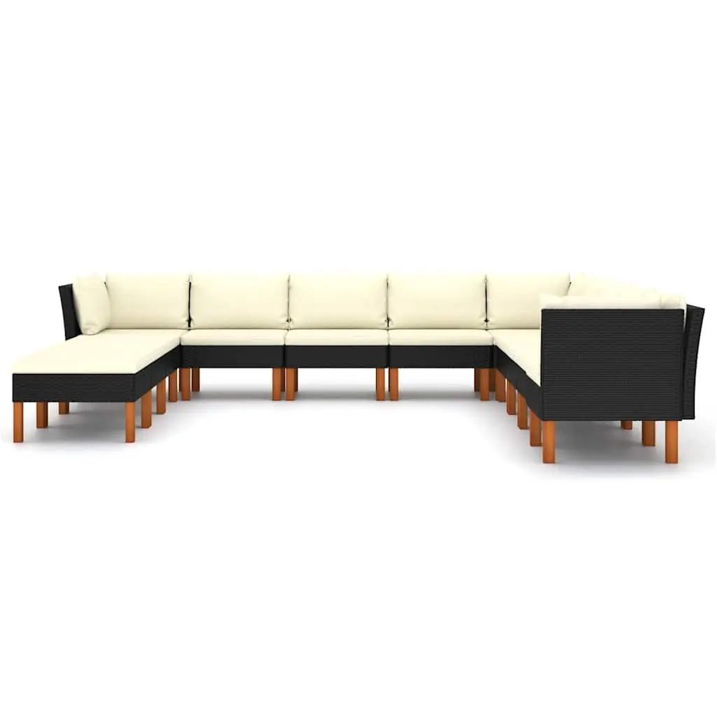 Garden Lounge Set 12 Piece Outdoor Furniture Poly Rattan Sofa with Cushions
