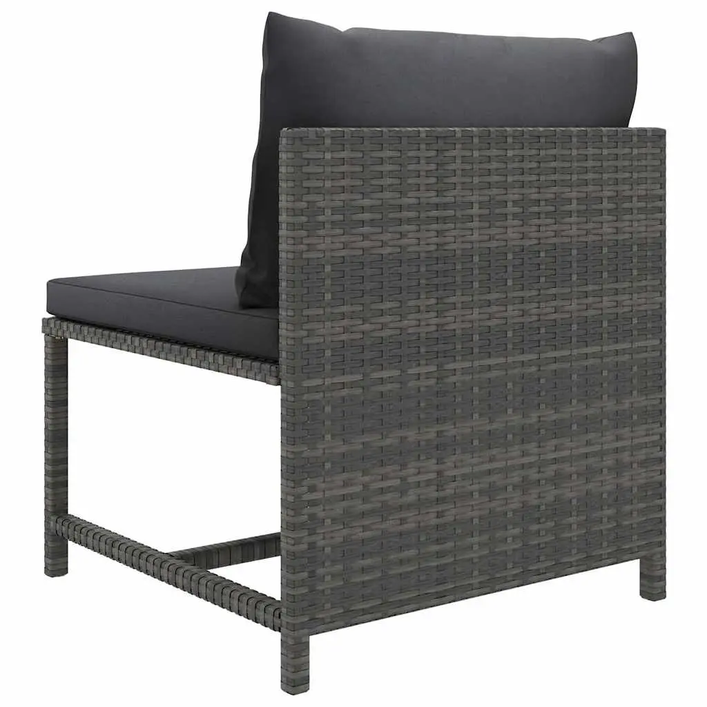 Outdoor Lounge Set Poly Rattan 7 Piece Grey