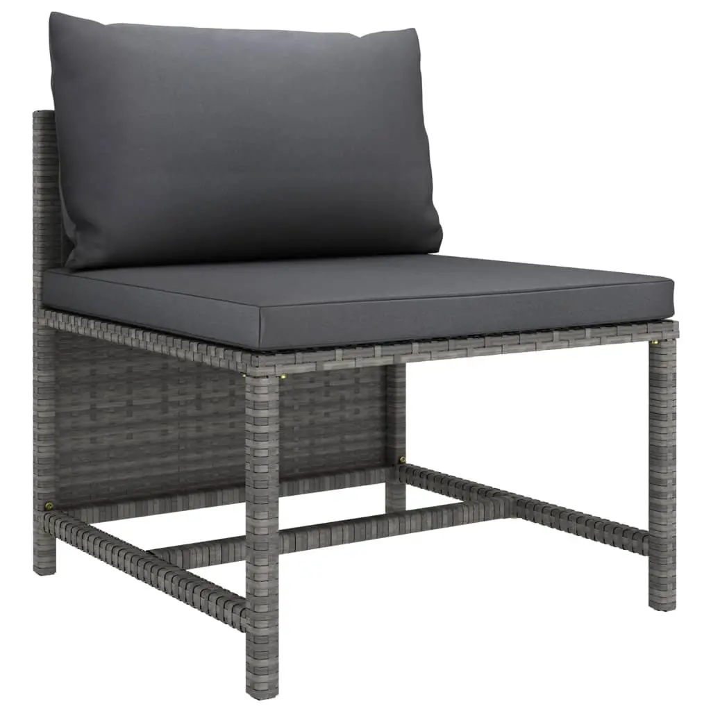 Garden Lounge Set 6 Piece Poly Rattan Outdoor Furniture Grey with Cushions