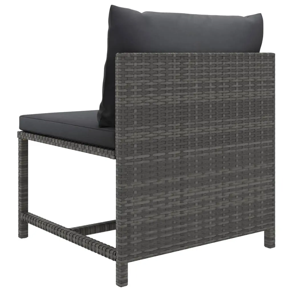 Garden Lounge Set 6 Piece Poly Rattan Outdoor Furniture Grey with Cushions