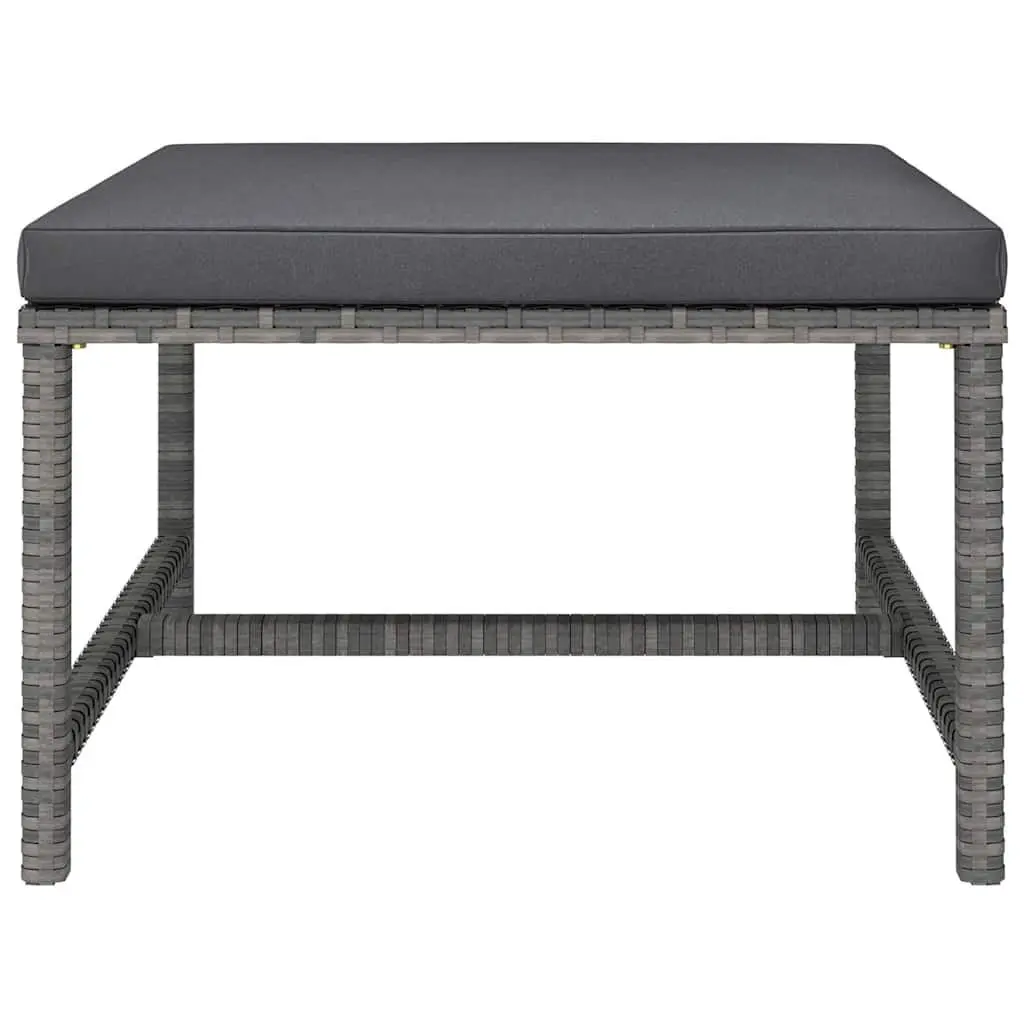 Outdoor Lounge Set Poly Rattan 7 Piece Grey Modular with Cushions