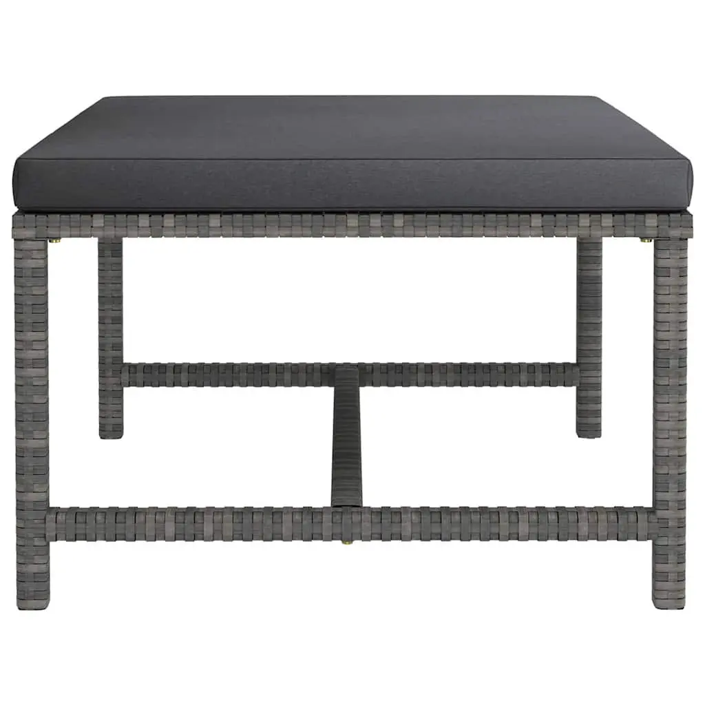 Garden Lounge Set 7 Piece Poly Rattan Outdoor Furniture Grey with Cushions