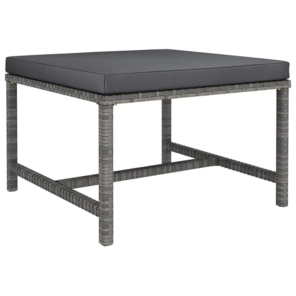 Poly Rattan Garden Lounge Set 8 Pieces Grey Outdoor Furniture with Cushions