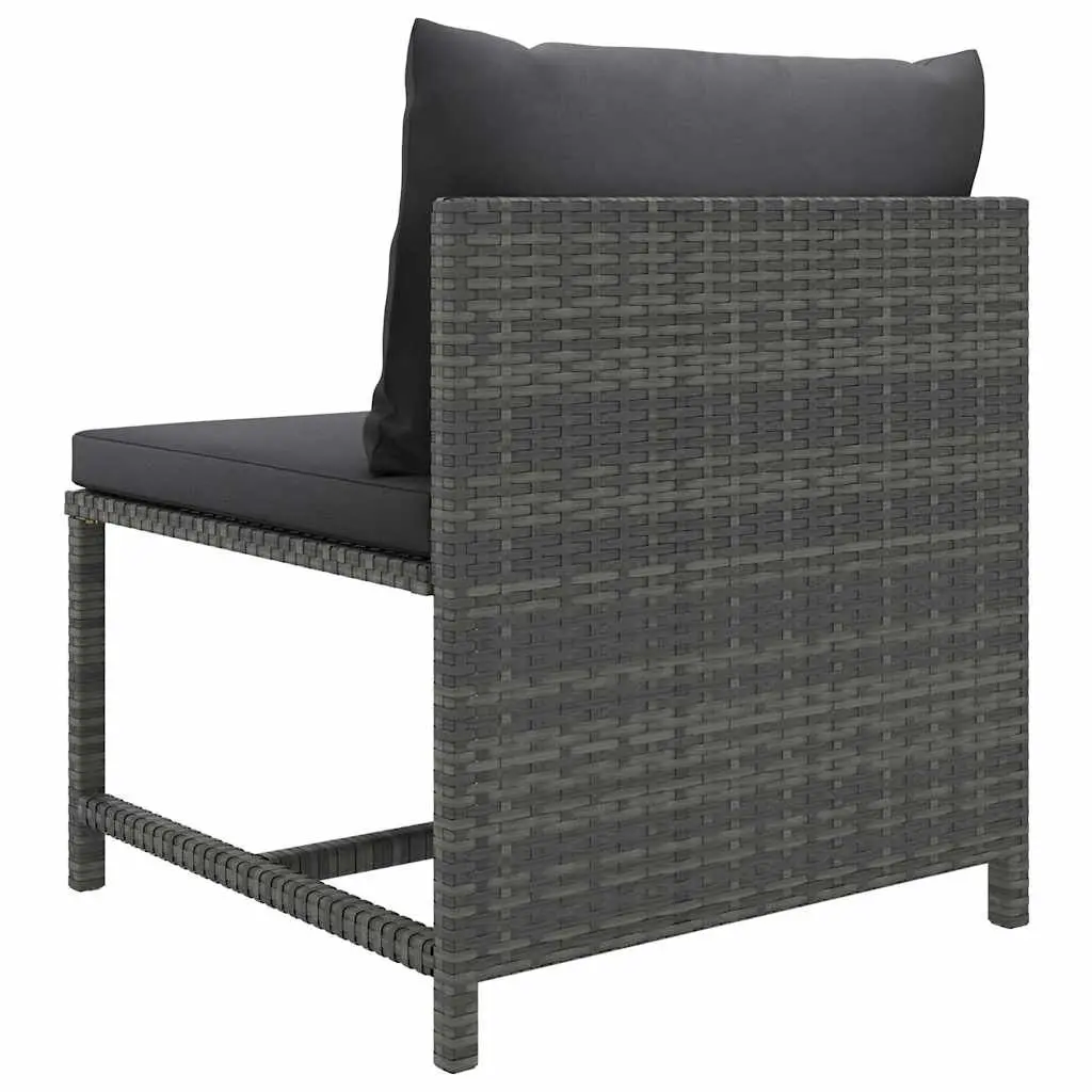 Poly Rattan Garden Lounge Set 8 Pieces Grey Outdoor Furniture with Cushions