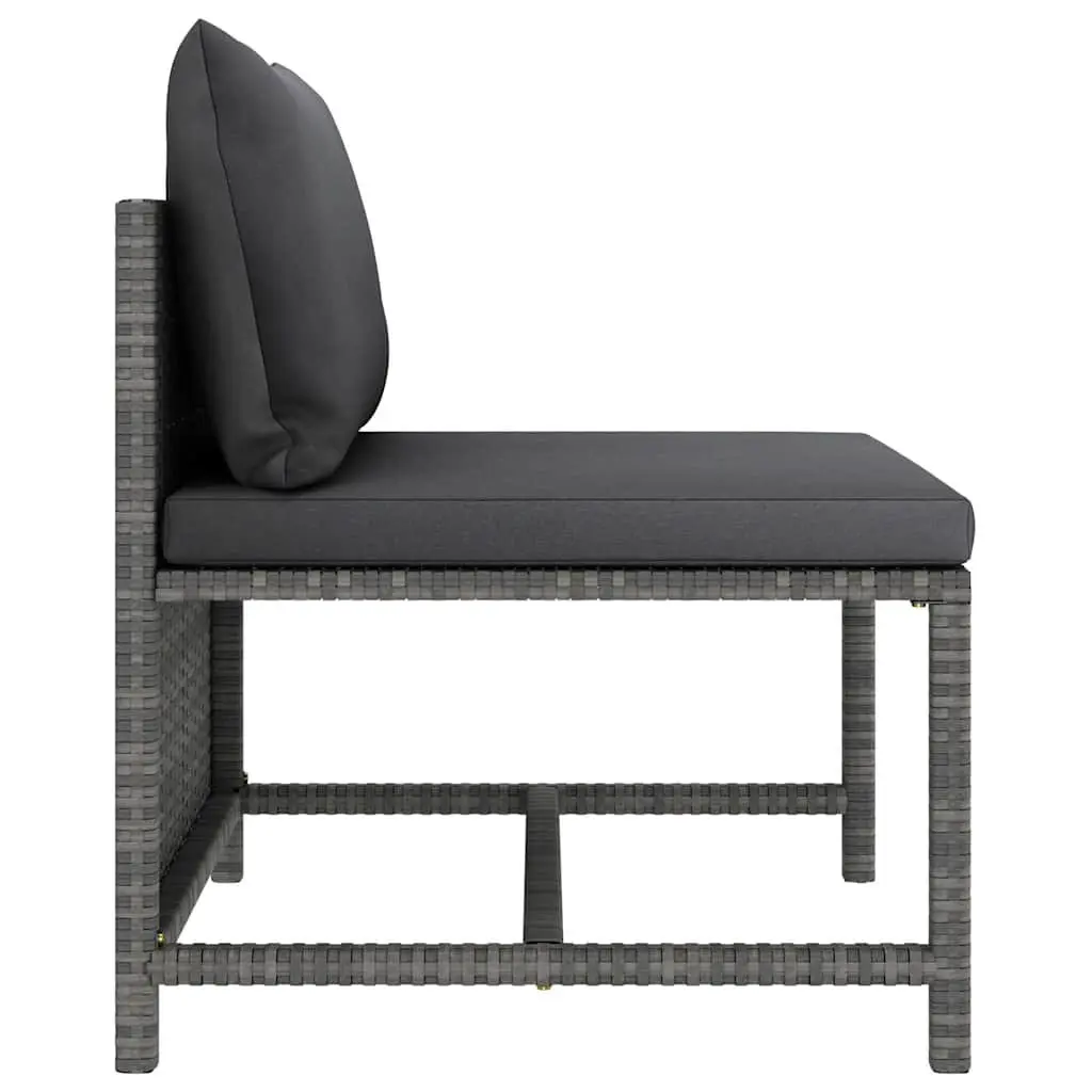 Garden Lounge Set Poly Rattan 8 Piece Outdoor Furniture Grey with Cushions