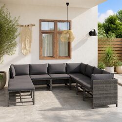 9 Piece Garden Lounge Set for Practical Outdoor Living