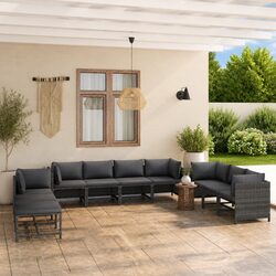 Versatile 10-Piece Lounge Set for Your Garden Space