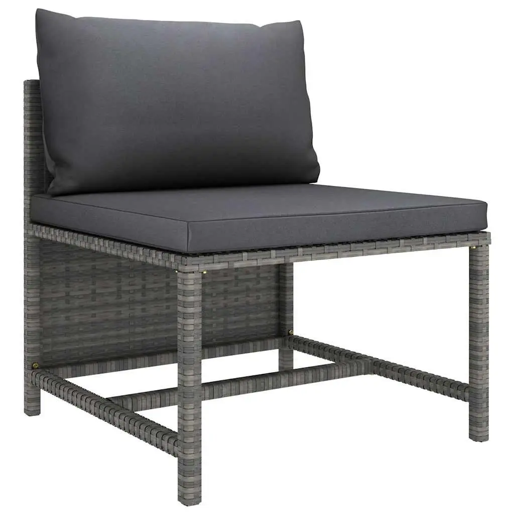 10 Piece Outdoor Lounge Set Modular Poly Rattan Furniture Grey with Thick Cushions