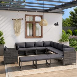Practical 12 Piece Grey Lounge Set for Outdoor Use