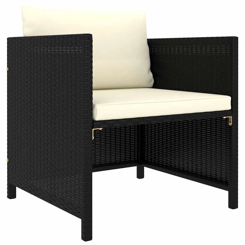 Outdoor Garden Lounge Set Poly Rattan 7 Piece Modular Black