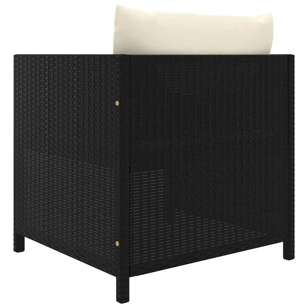 Garden Lounge Set Poly Rattan 7 Piece Modular Patio Furniture Black
