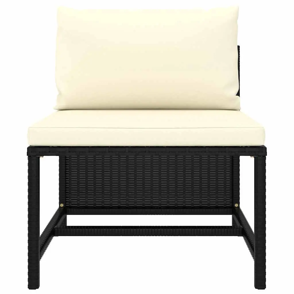 Poly Rattan Garden Lounge Set 10 Piece Outdoor Furniture with Cushions Black