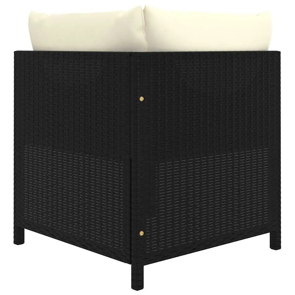 Poly Rattan Garden Lounge Set 10 Piece Outdoor Furniture with Cushions Black