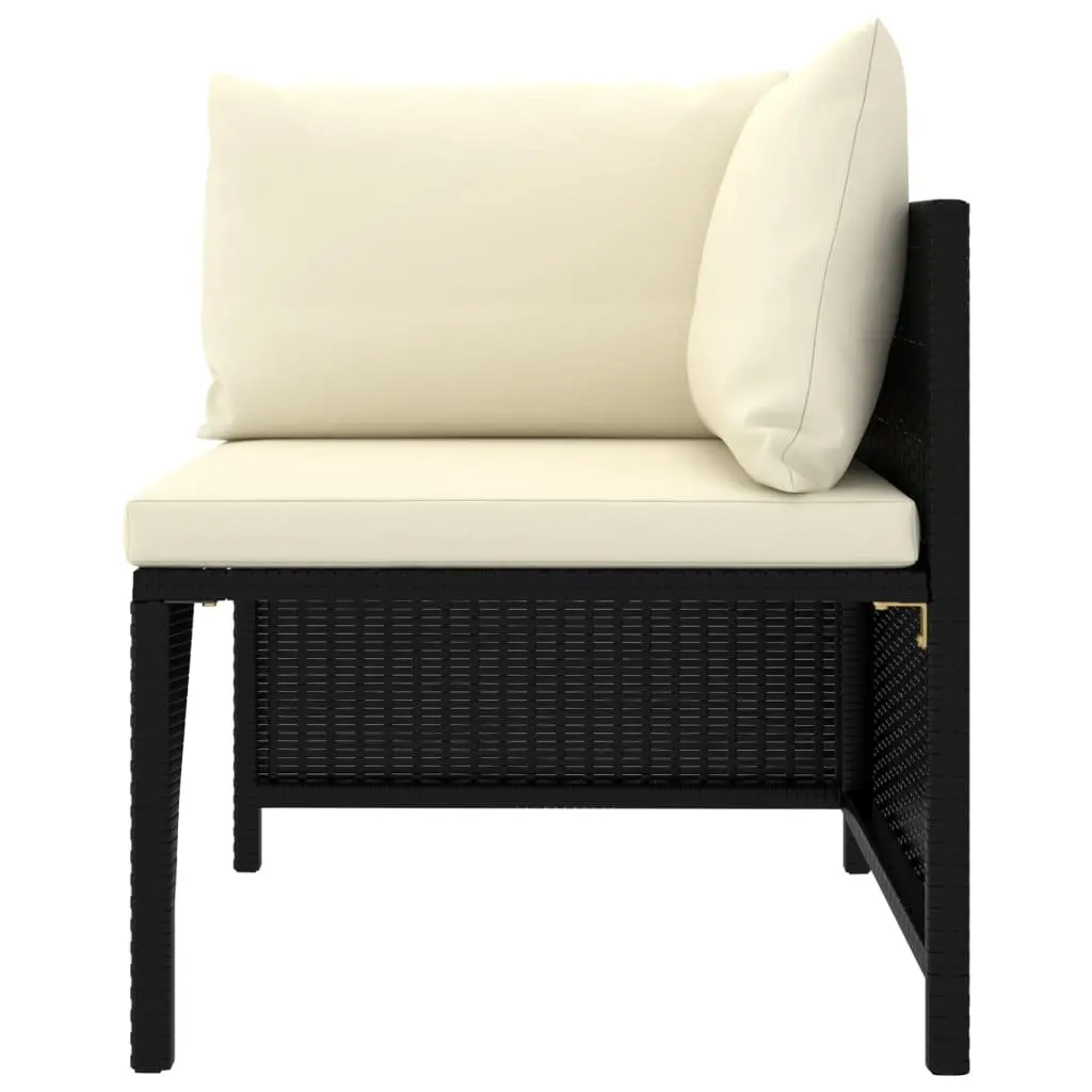 Outdoor Lounge Set 11 Pieces Garden Furniture Poly Rattan Black Modular Seating