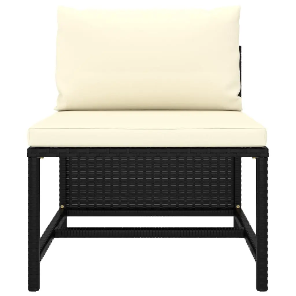 Outdoor Lounge Set 11 Pieces Garden Furniture Poly Rattan Black Modular Seating