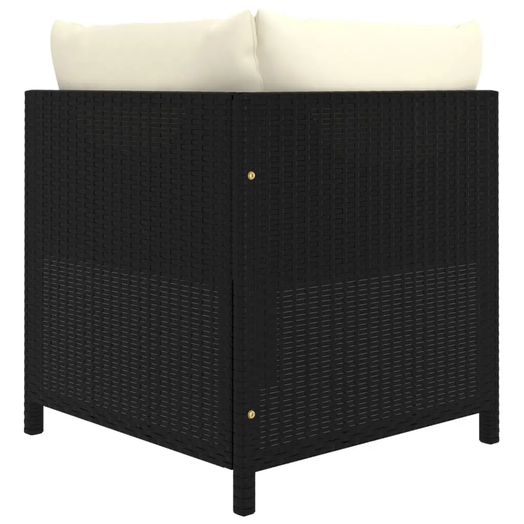 Outdoor Lounge Set 11 Pieces Garden Furniture Poly Rattan Black Modular Seating