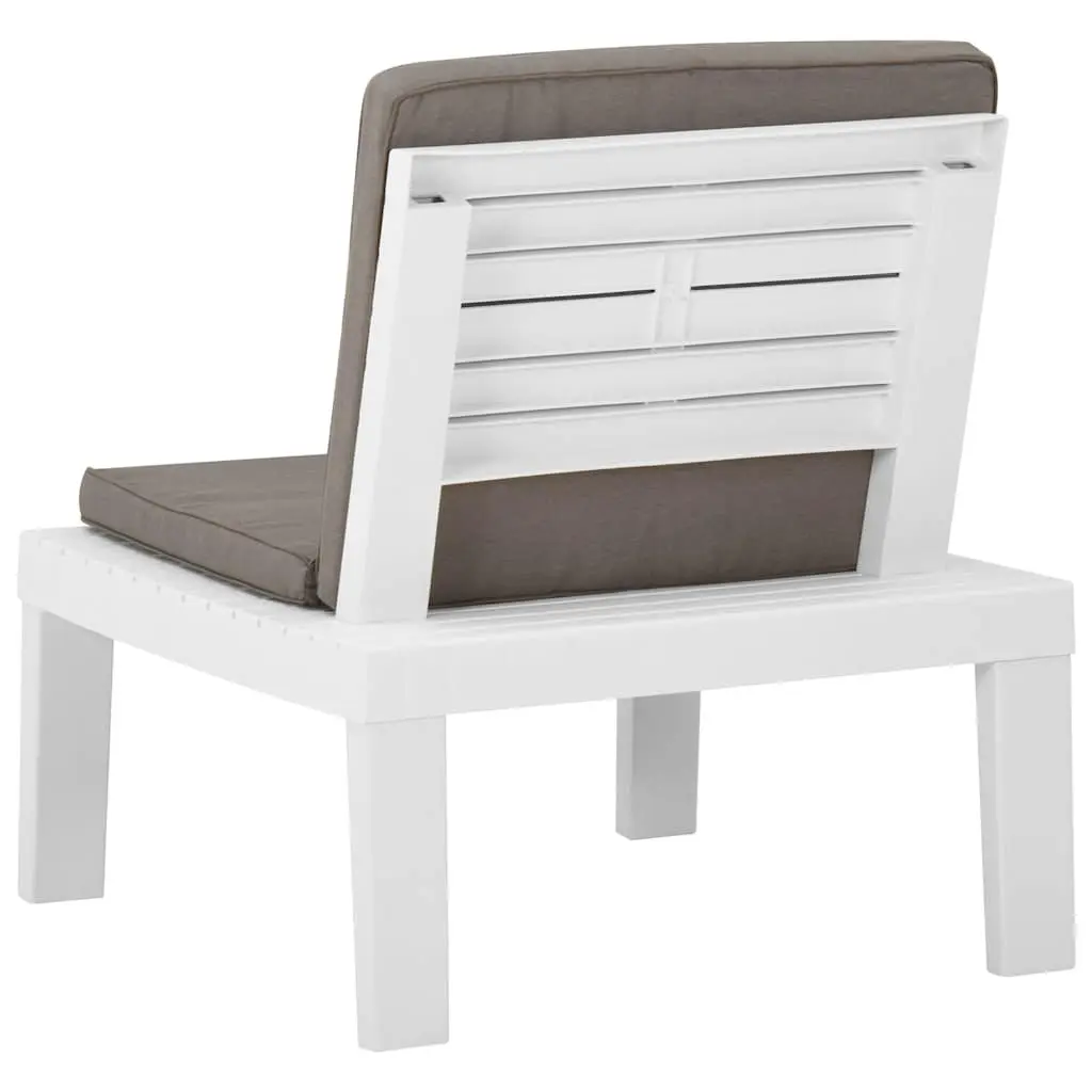 Garden Lounge Set 4 Piece Outdoor Furniture with Cushions Table White