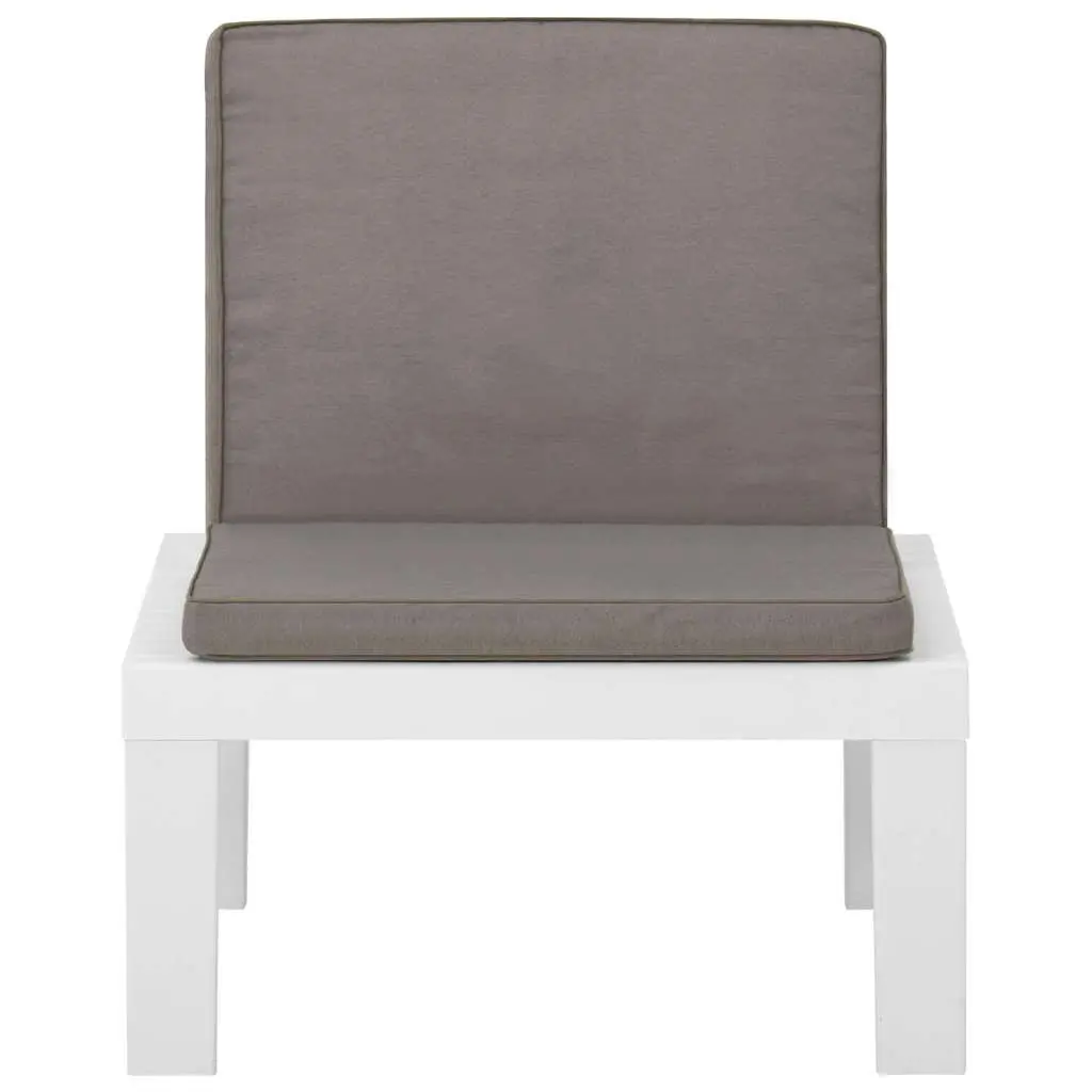 Garden Lounge Set 4 Piece Outdoor Furniture with Cushions Table White