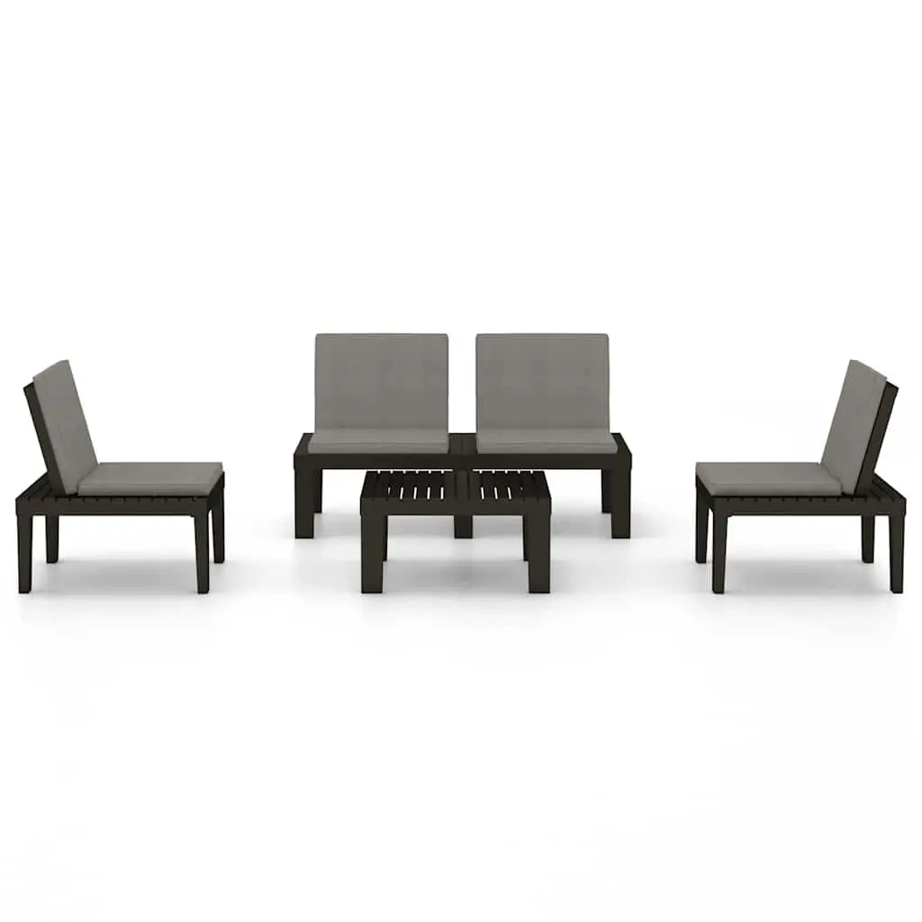 4 Piece Garden Lounge Set Outdoor Furniture with Cushions Grey Patio Seating