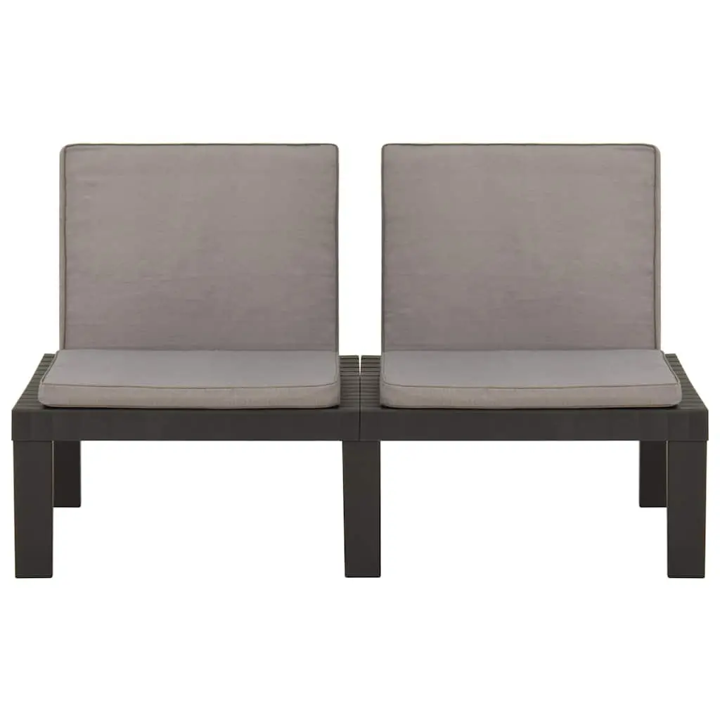 Garden Lounge Set Plastic 4 Piece Outdoor Furniture Grey