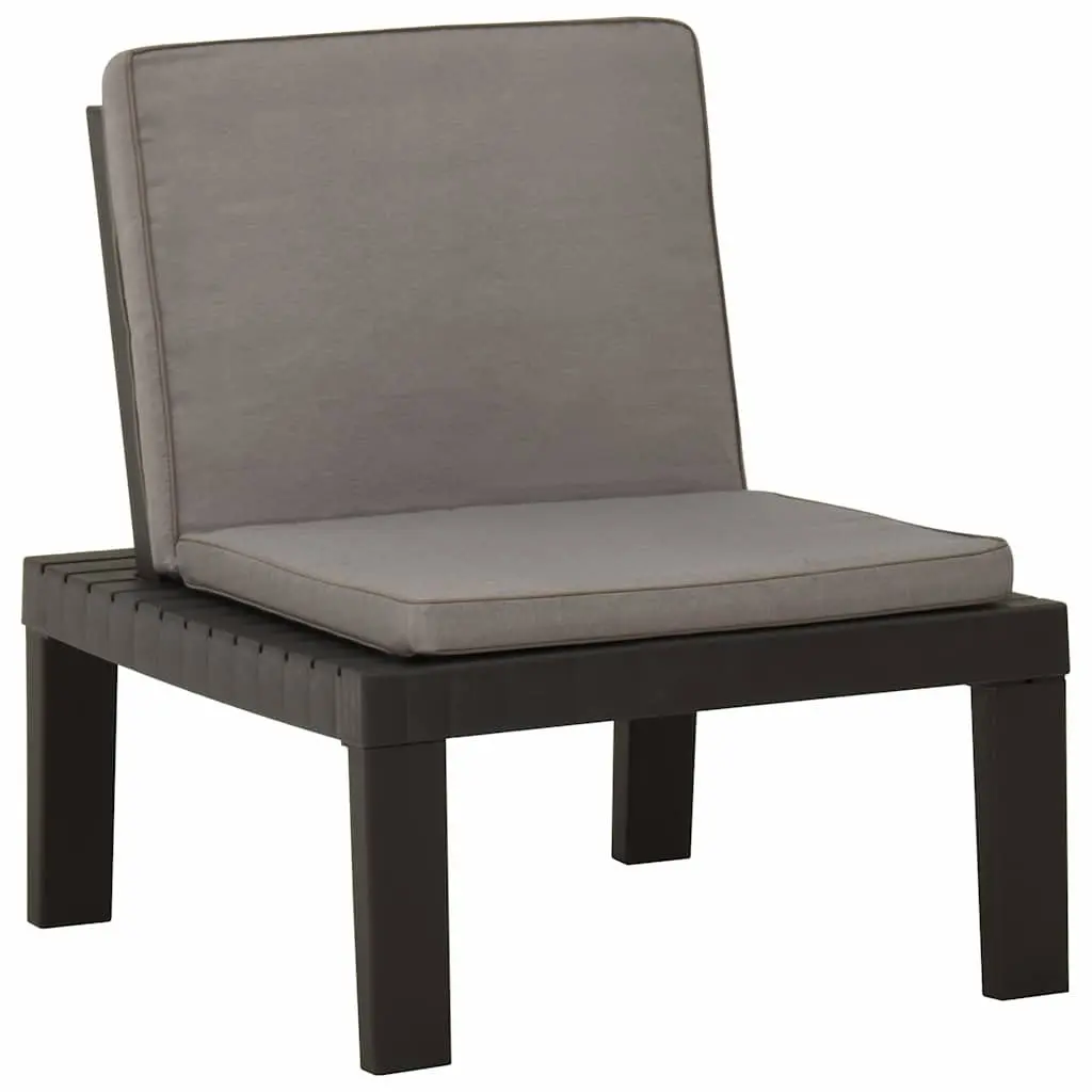 Garden Lounge Set Plastic 4 Piece Outdoor Furniture Grey