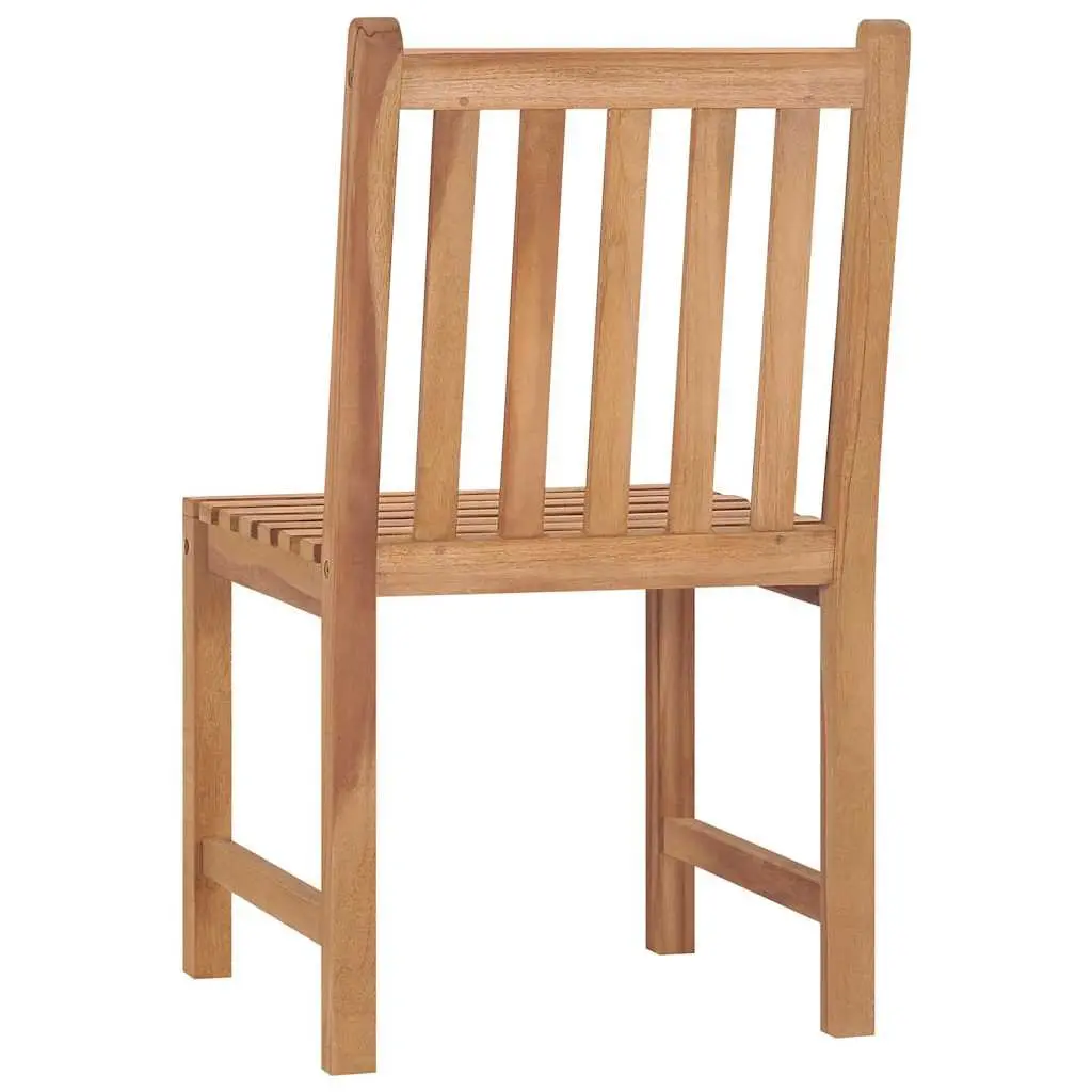 5 Piece Garden Dining Set Teak Wood Brown Table and Chairs Outdoor Furniture