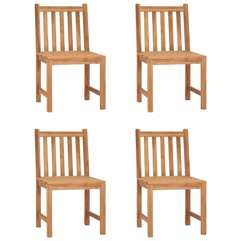 Teak Wood Outdoor Dining Set 5 Piece Brown Garden Furniture Table and Chairs