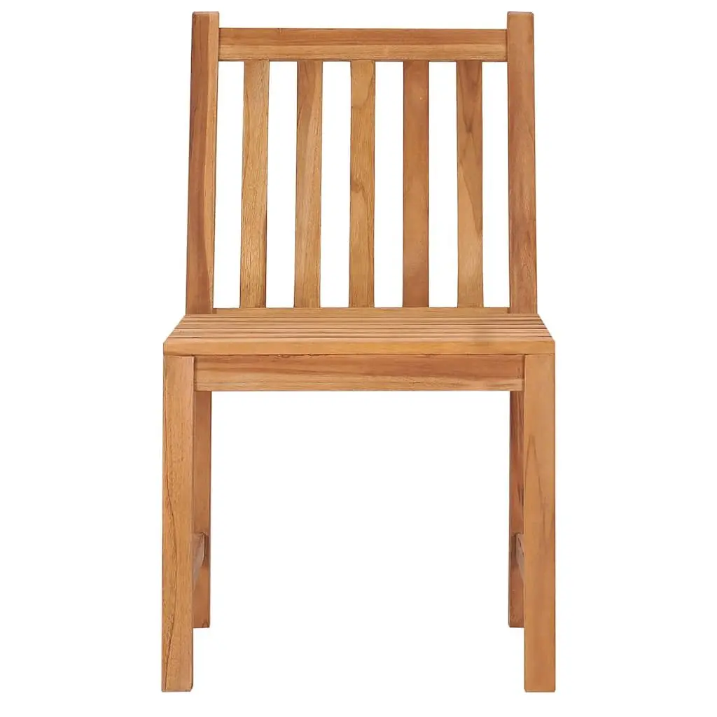 Teak Wood Outdoor Dining Set 5 Piece Brown Garden Furniture Table and Chairs