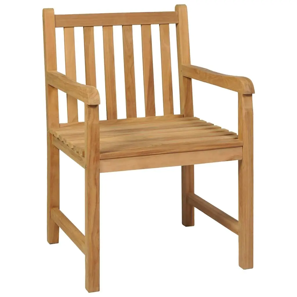 Teak Wood 5 Piece Garden Dining Set 140x80cm Brown Outdoor Furniture Table and Chairs