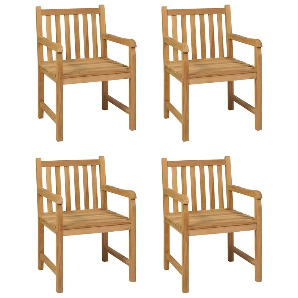 Teak Wood Outdoor Dining Set 5 Piece Sturdy Brown Patio Furniture Table and Chairs