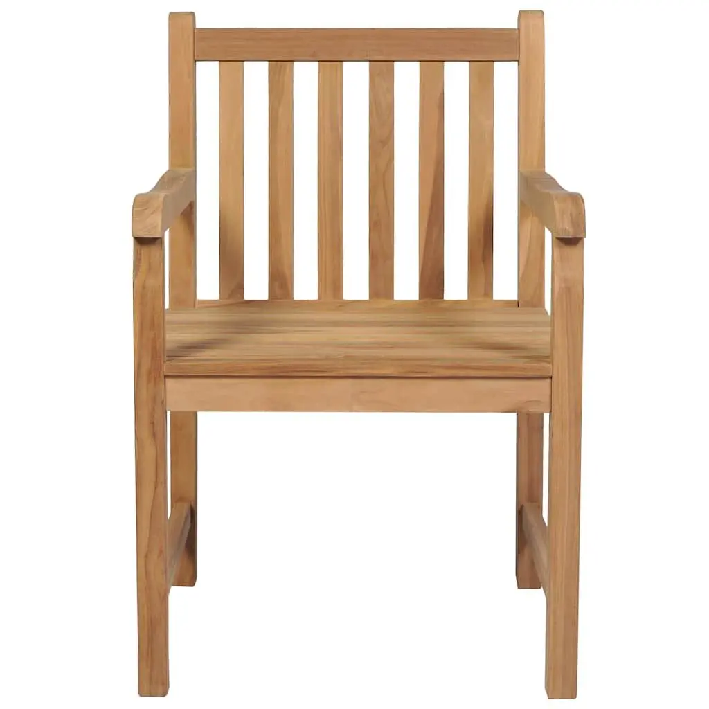 Garden Dining Set Teak Wood 7 Piece Outdoor Furniture Table Chairs Brown