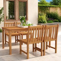 Ideal 5-Piece Teak Dining Set for Home Use