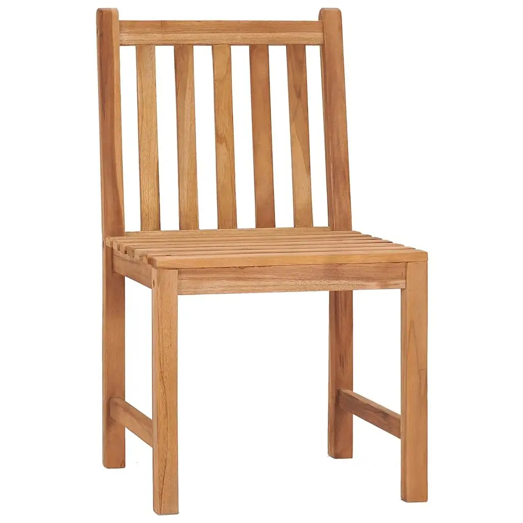 Garden Dining Set 5 Piece Teak Wood Table Chairs Outdoor Patio Furniture Brown