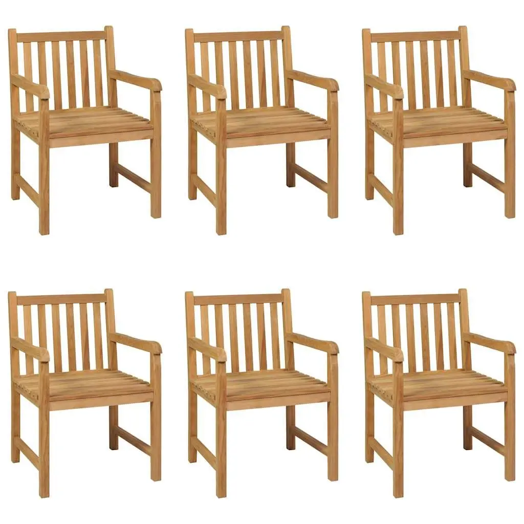 Teak Wood Outdoor Dining Set 7 Piece Brown Table and Chairs for Patio Garden Furniture