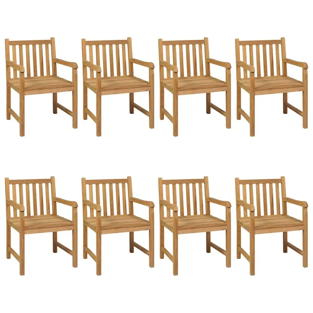 Garden Dining Set 9 Piece Outdoor Furniture Table Chairs Teak Wood Brown