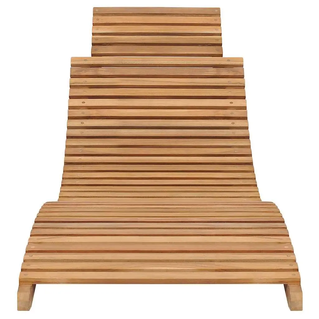 Folding Garden Lounge Set Teak Hardwood Brown 3 Piece