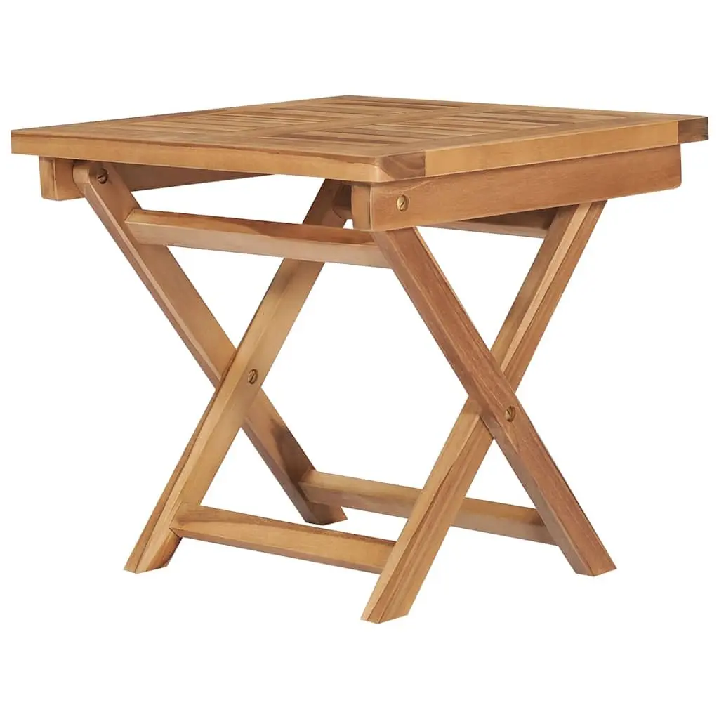 Folding Garden Lounge Set Teak Hardwood Brown 3 Piece