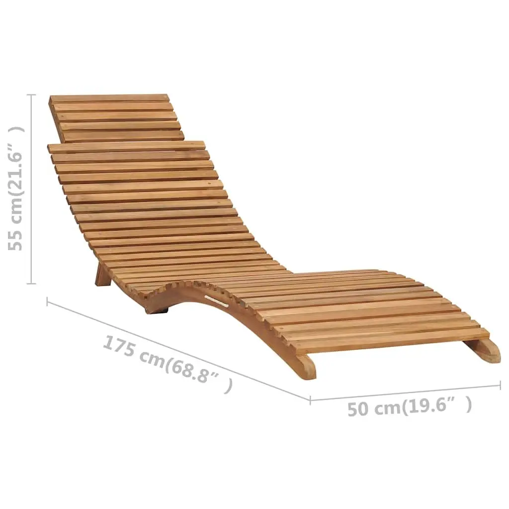 Folding Garden Lounge Set Teak Hardwood Brown 3 Piece