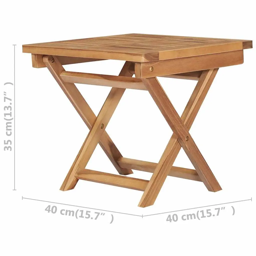 Folding Garden Lounge Set Teak Hardwood Brown 3 Piece