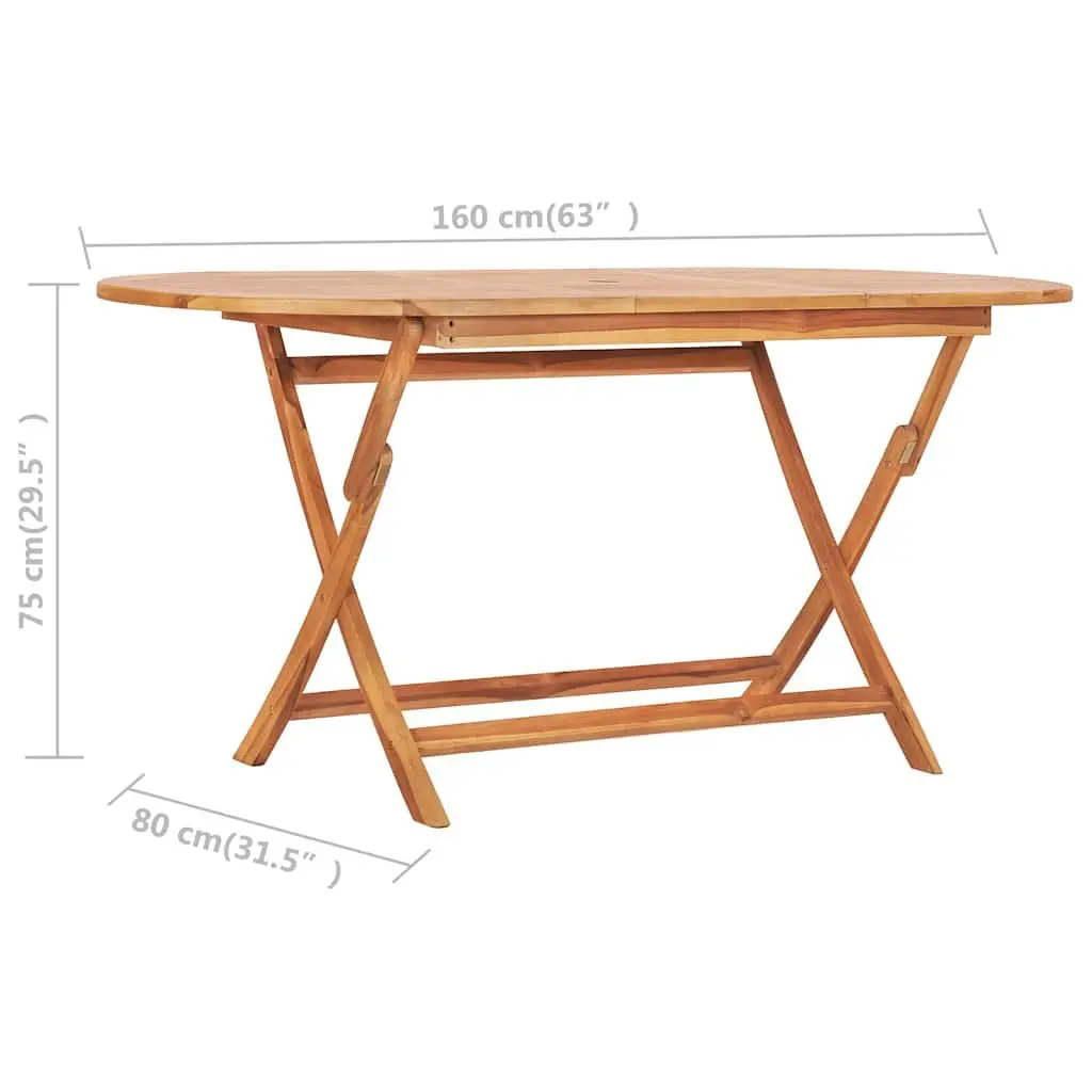 7 Piece Folding Outdoor Dining Set Teak Wood Table Chairs Garden Patio Furniture