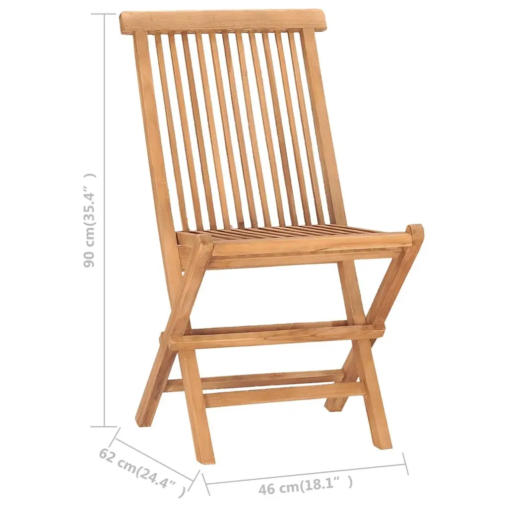 5 Piece Folding Outdoor Dining Set Solid Teak Wood Brown Garden Furniture