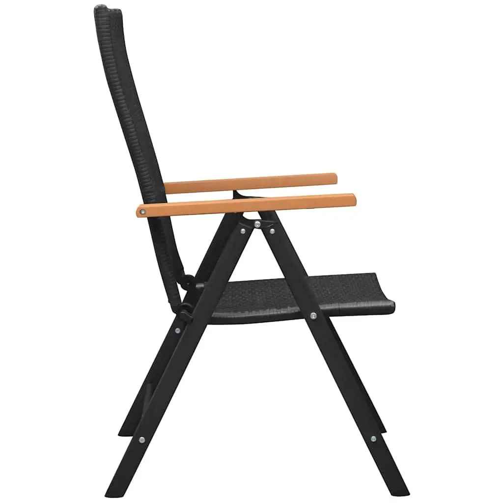 Outdoor Dining Set Lightweight PE Rattan Chairs Aluminium Frame WPC Table Black 3 Piece