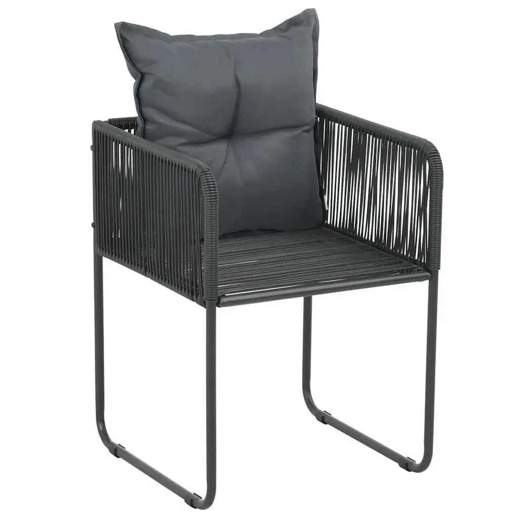 Outdoor Garden Dining Set 7 Piece Black Rattan Chair Table Patio Furniture