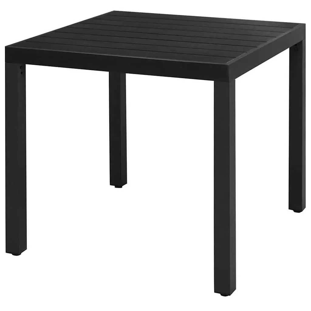 5 Piece Rattan Dining Set with Cushions Aluminium Table Black Garden Patio Chairs
