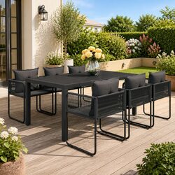 Practical 7-Piece Dining Set for Outdoor Use