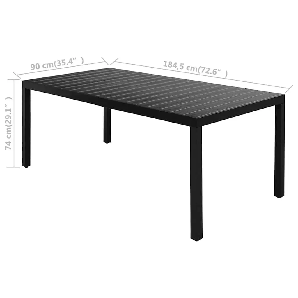 Garden Dining Set Outdoor Furniture 9 Piece Patio Table Chairs Black